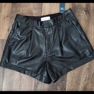 Abercrombie High Waisted Faux Leather Shorts